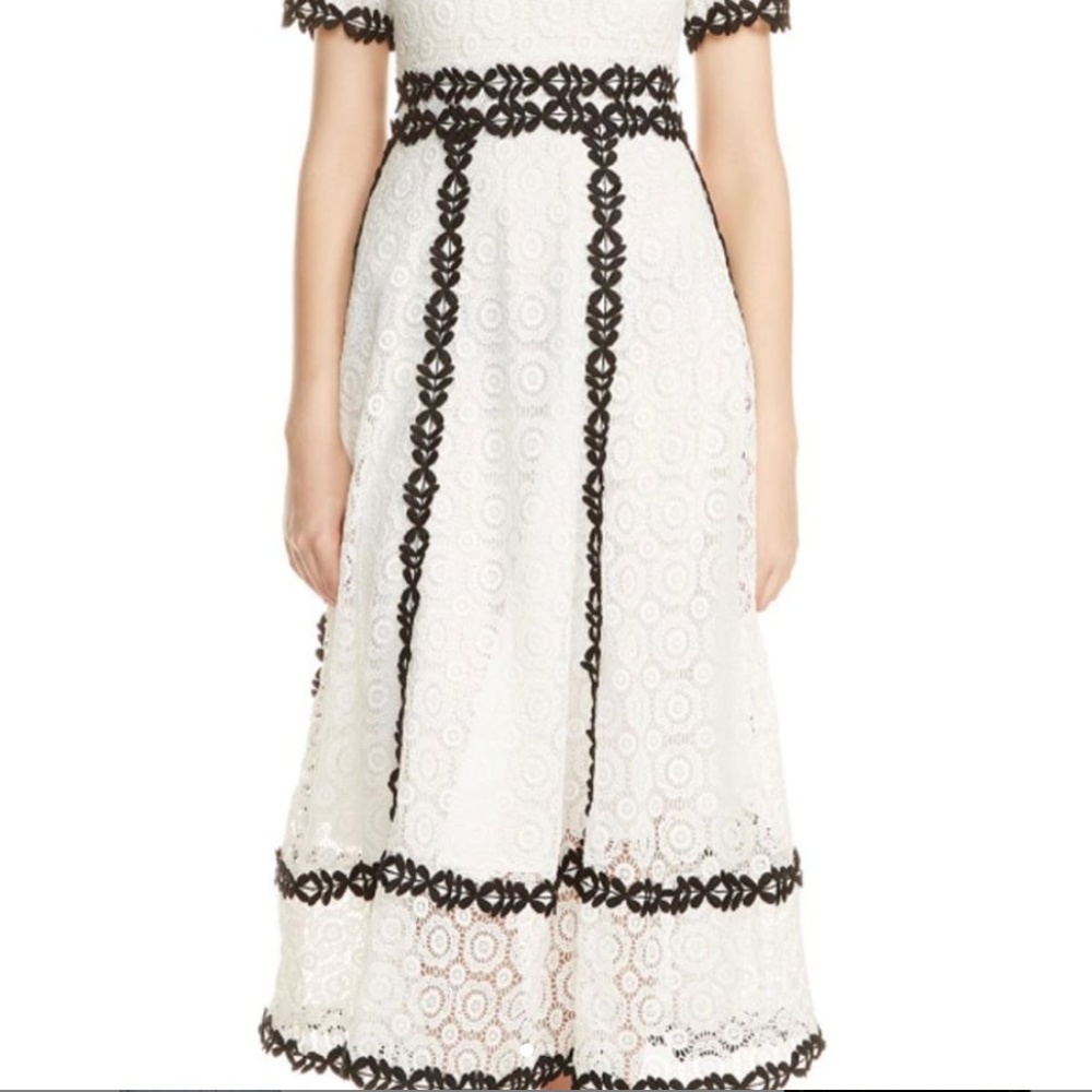 Maje White Lace Midi Dress - Picture 3 of 7